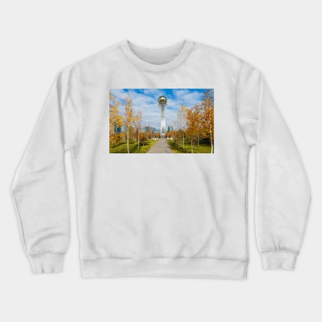 Nur Sultan Bayterek Tower Crewneck Sweatshirt by GrahamPrentice